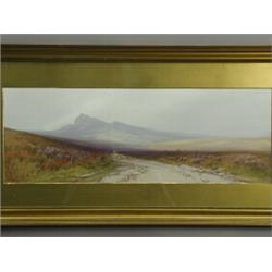 Frederick John Widgery HEY TOR, DARTMOOR signed and inscribed lower left, gouache, 28 x 78c...