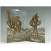 Image 1 : A pair of stained glass panels representing Renaissance soldiers (one damaged), 23 x 15cm E...