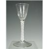 Image 1 : A George III air twist wine glass, with a bell shaped bowl on a domed folded foot, 16.5cm high...