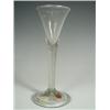 Image 1 : A George III air twist wine glass, with a slight bell shaped bowl on a domed foot, 17cm high<b...