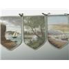 Image 1 : Five late 19th/early 20th century stained glass panels, of shield shape within lead borders de...