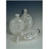 Image 1 : Three Victorian Nailsea glass flasks, with filigree decoration, 20cm Est. 250/280...