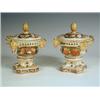 Image 1 : A pair of early 19th century Derby pastel burners with covers in the Imari palette, (one lid r...