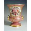 Image 1 : A Samson Derby style urn in pink with floral cartouches and gilt, (false printed mark), 17cm<b...
