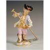 Image 1 : A Meissen figure of a child gardening, blue crossed swords mark and impressed numbers, (hat wi...