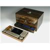 Image 1 : A Victorian coromandel toilet box with an inlaid mother of pearl escutcheon and plate, opening...