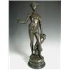 Image 1 : N. Mayer (?) A classical bronze figure of Bacchus holding an amphora and a cup, signed and rai...