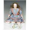 Image 1 : A late Victorian doll, with a glazed china head, arms and legs and gusseted cloth body, 38cm h...