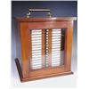 Image 1 : A good late Victorian mahogany microscope slide cabinet, with 21 drawers, each with 21 slides...