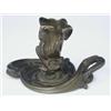 Image 1 : A late 19th century French bronze Rococo style chamberstick, with a mythical serpent coiled ar...