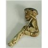 Image 1 : An ivory parasol handle carved in the form of a devil holding a crutch and a begging bowl (som...