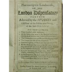 Culpeper, Nicholas 'Pharmacopoeia Londinensis; or The London Dispensatory further adorned by t...