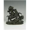 Image 1 : An early 20th century bronze group of two putti playing with a goat, 18cm high Est. 150/250...