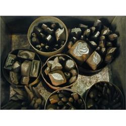 A box containing approximately 120 various iron stamps Est. 240/300...