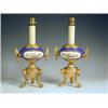 Image 1 : A pair of 19th century porcelain and gilt bronze mounted table lamps, 18cm Est. 260/300...