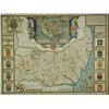 Image 1 : A map of Suffolk by John Speed with coloured detail, 38 x 50cm Est. 70/120...