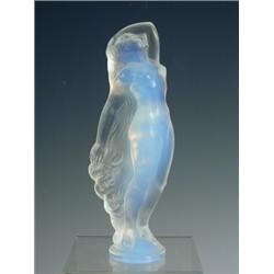 A Sabino opalescent glass figure of a nude female, with flowing hair, 17cm high Est. 80/120...