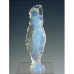 A Sabino opalescent glass figure of a nude female, with flowing hair, 17cm high Est. 80/120...