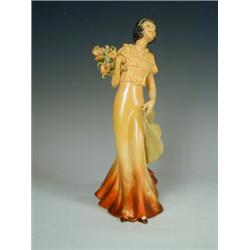 A Wade Art Deco figure 'Grace' printed marks, (slight flaking, loss to sprigwork), 24cm Est...