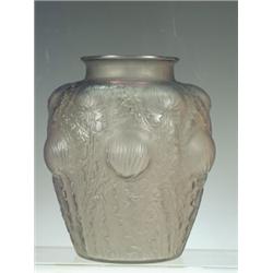A Lalique vase in the 'Doremy' pattern No. 979, opalescent and engraved 'R. Lalique France No....