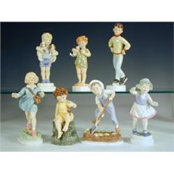 A Royal Worcester series 2 set, 'Days of The Week', by Freda Doughty; Mondays Child 3519; Tues...