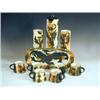 Image 1 : A 1960's/70's Celtic pottery (Cornwall) coffee set, decorated with a lion, birds and stylised...