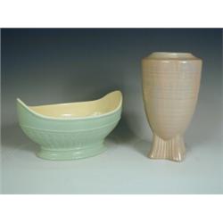 A Mintons Solano ware bowl designed by John Wandsworth, and a Shelley vase, 12 and 21cm high<b...