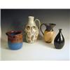 Image 1 : A Denby pottery pitcher by Glyn Colledge, 31cm high, a three handled Denby vase, a jug, impres...