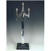 Image 1 : An Art Deco chrome three branch table lamp base, with a square weighted base, 52cm Est. 100...