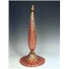 Image 1 : A Barovia and Toso ruby glass table lamp of reeded tapering form, with gold aventurine and air...