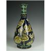 Image 1 : A Doulton Lambeth 'Faience' vase, painted with flowers, base with circular impressed mark 'W'...