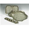 Image 1 : An Osiris pewter dish, an Orivit dish with stylised designs and five Orivit liqueur beakers on...
