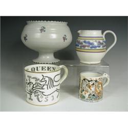 A Poole Carter, Stabler Adams pottery pedestal bowl (hairline), together with a similar jug, i...