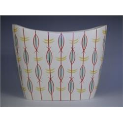 A mid 20th century Poole pottery freeform vase, inscribed to base 'X/PY', moulded No. 542, 18....