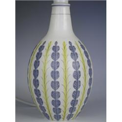 A Poole pottery freeform style lamp, numbered 689 and inscribed 'YCS/E', (small chip to lamp w...