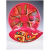 Image 1 : A large Poole Delphis pottery charger and a Poole pottery shaped dish, the latter with inscrib...