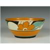 Image 1 : A Clarice Cliff Fantasque bowl in the Floreat pattern, painted on an orange ground, printed ma...