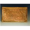 Image 1 : A Glasgow School copper tray, with repousse and hammered peacocks within pear trees, 40.5 x 24...
