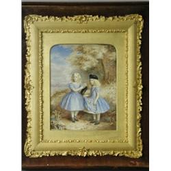 Walton G. Henning A DOUBLE PORTRAIT OF HARRIET AND ELIZA BENNETT watercolour on ivory, in a...