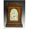 Image 1 : A George III style mantel clock, with a mahogany case, with an arched painted dial inscribed J...