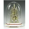 Image 1 : A 19th century brass skeleton clock with a single chain driven fusee movement, under a glass d...