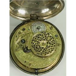 James Johnstone, Liverpool A silver pair cased pocket watch with a verge escapement and a sing...