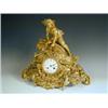 Image 1 : A 19th century gilt bronze mantel clock with a harvester tying a sheaf, and a striking French...