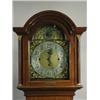 Image 2 : An early 20th century mahogany longcase clock, the arched brass dial with a silvered chapter r...