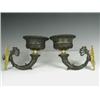 Image 1 : A pair of 19th century bronze and ormolu wall lights crisply cast with anthemions and foliage,...