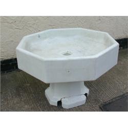 A large Royal Doulton octagonal pedestal sink, 114cm diameter x 82cm high (removed from Bethna...