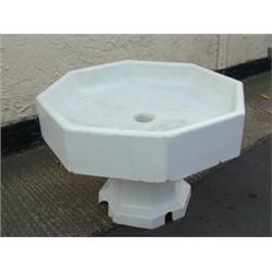 A large Royal Doulton octagonal pedestal sink, 114cm diameter x 82cm high, (removed from Bethn...