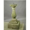 Image 1 : A stone sundial with a tapering column base on a stepped squant plinth, with a later sundial,...