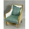Image 1 : An Edwardian strung satinwood armchair Est. 250/350...