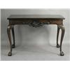Image 1 : A mahogany serving table on acanthus carved cabriole legs and claw and ball feet, 122cm wide<b...